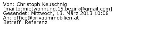 Referenzschreiben Absender