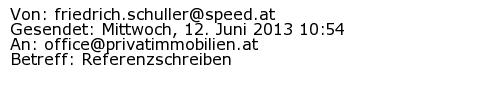 Referenzschreiben Absender
