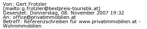 Referenzschreiben Absender