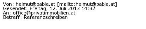 Referenzschreiben Absender