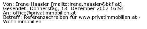Referenzschreiben Absender