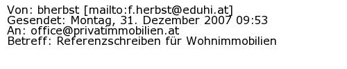 Referenzschreiben Absender