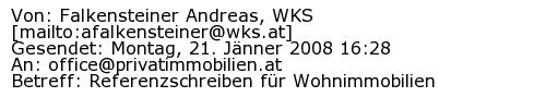 Referenzschreiben Absender