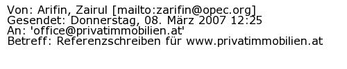 Referenzschreiben Absender