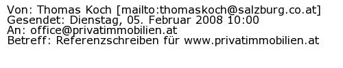 Referenzschreiben Absender